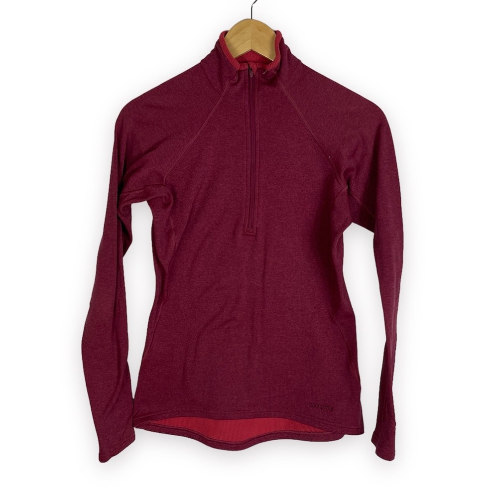 Patagonia Women's Maroon/Burgundy Half-Zip Crew Sweater
